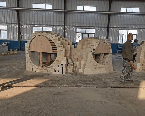 熱風爐燃燒口組合磚，紅柱石磚